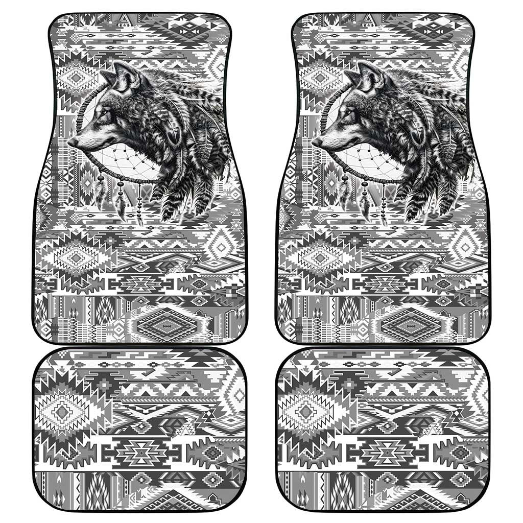 Indigenous Peoples Day Car Mats Native American Wolf with Dreamcatcher - Wonder Print Shop