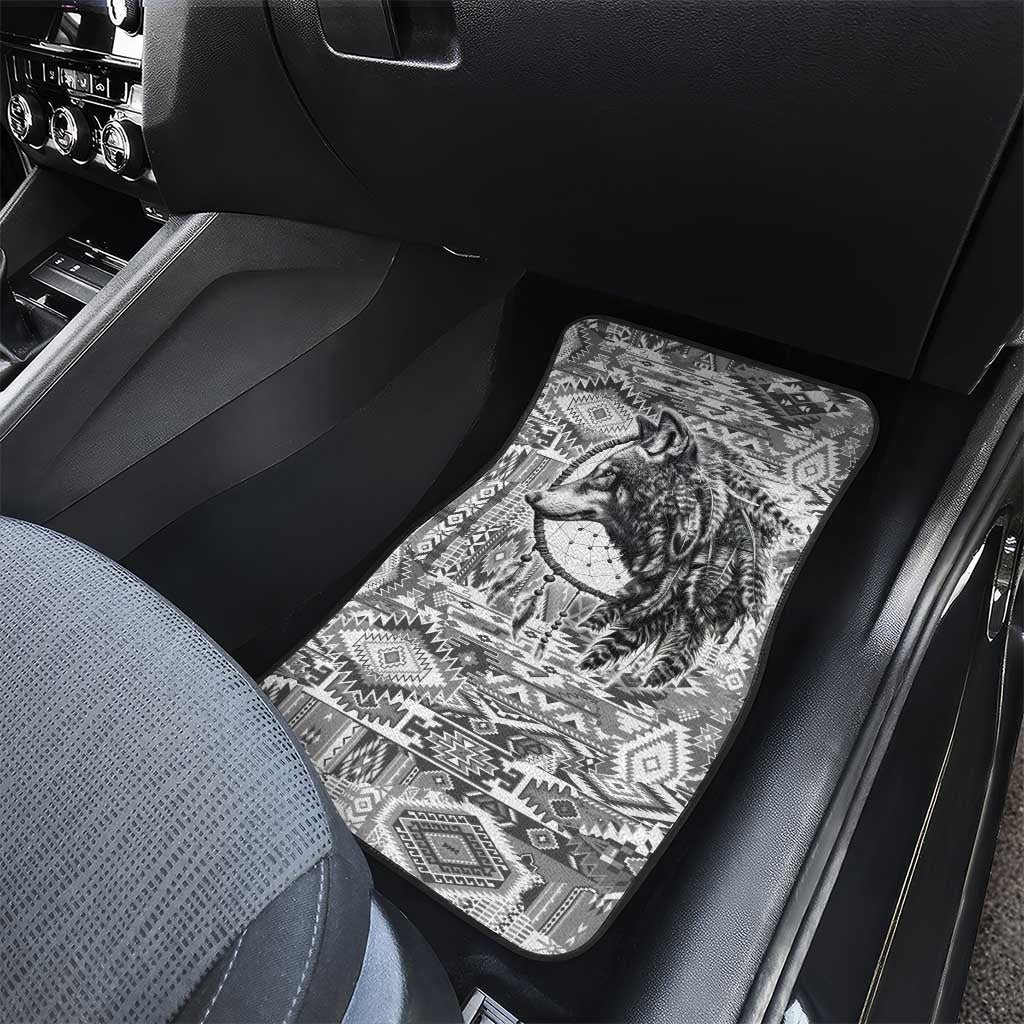 Indigenous Peoples Day Car Mats Native American Wolf with Dreamcatcher - Wonder Print Shop