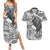 Indigenous Peoples Day Couples Matching Summer Maxi Dress and Hawaiian Shirt Native American Wolf with Dreamcatcher - Wonder Print Shop