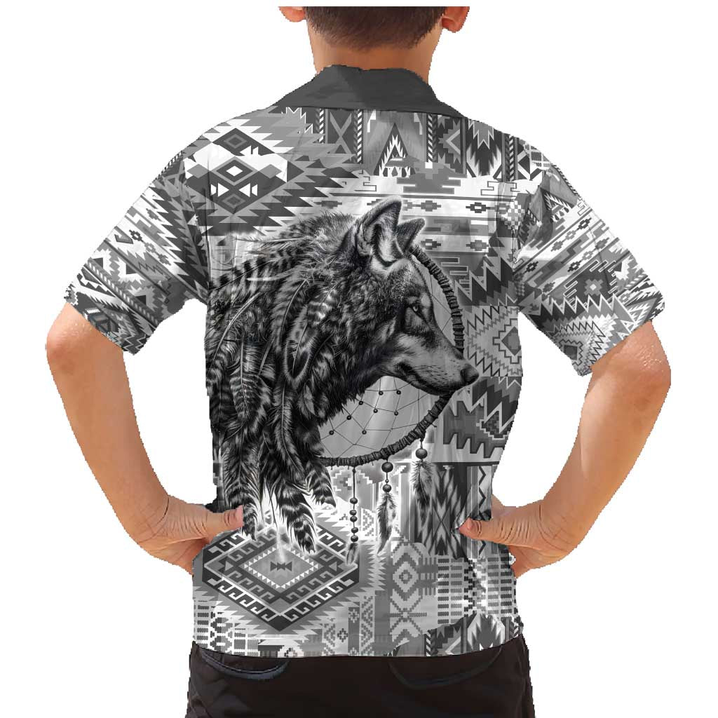 Indigenous Peoples Day Family Matching Mermaid Dress and Hawaiian Shirt Native American Wolf with Dreamcatcher - Wonder Print Shop