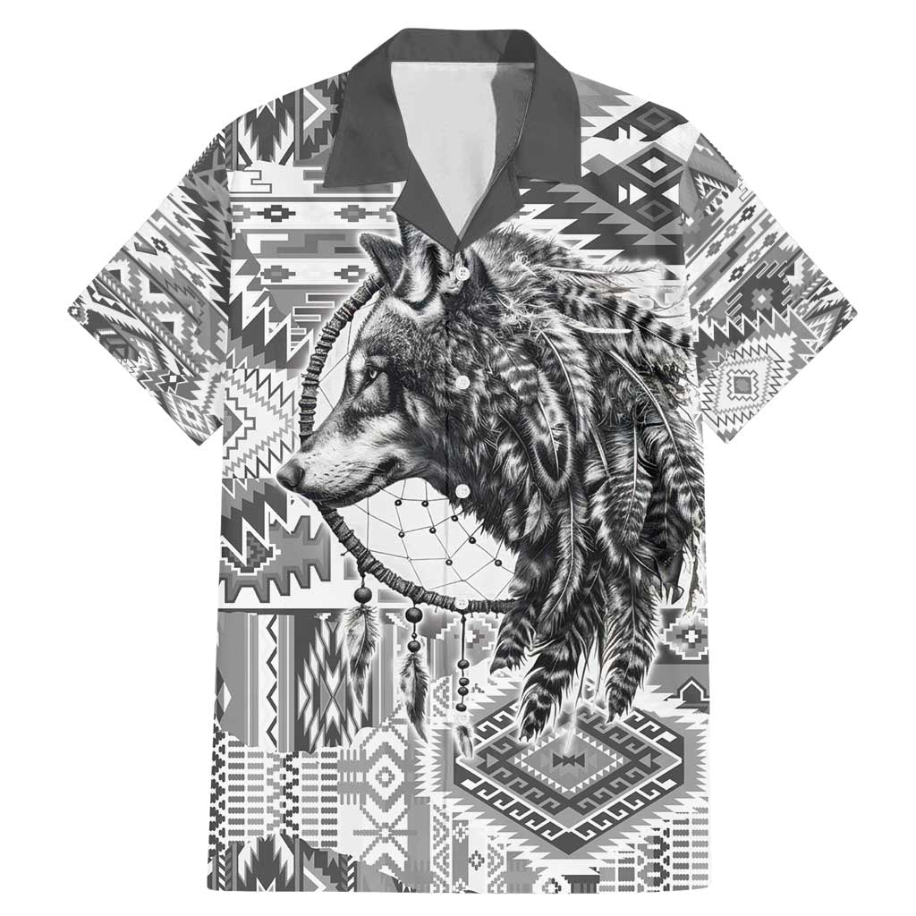 Indigenous Peoples Day Family Matching Mermaid Dress and Hawaiian Shirt Native American Wolf with Dreamcatcher - Wonder Print Shop