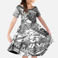 Indigenous Peoples Day Family Matching Off The Shoulder Long Sleeve Dress and Hawaiian Shirt Native American Wolf with Dreamcatcher - Wonder Print Shop