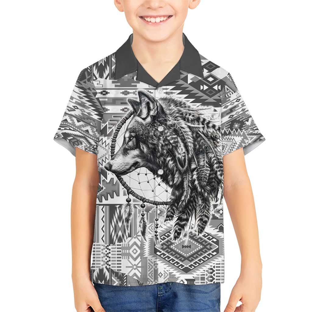 Indigenous Peoples Day Family Matching Tank Maxi Dress and Hawaiian Shirt Native American Wolf with Dreamcatcher - Wonder Print Shop