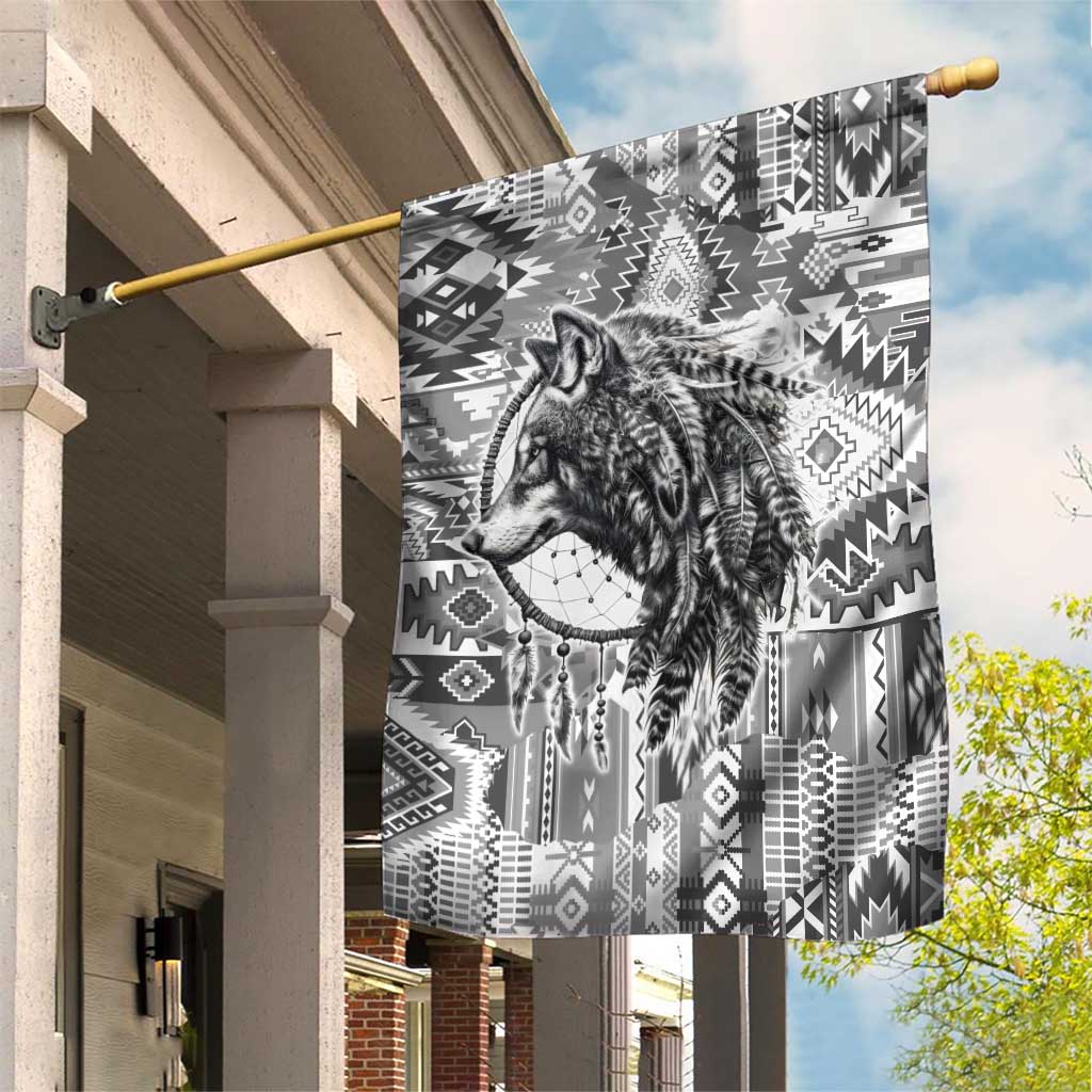 Indigenous Peoples Day Garden Flag Native American Wolf with Dreamcatcher - Wonder Print Shop