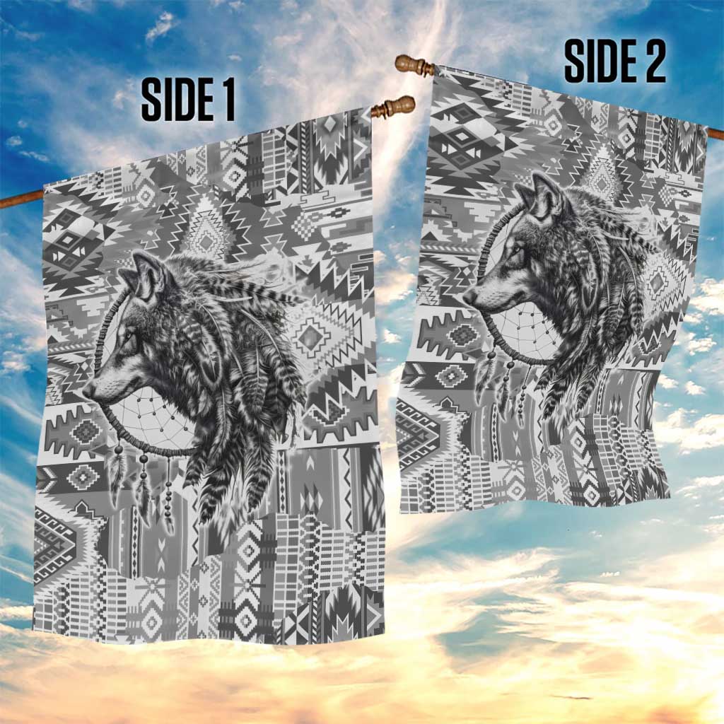 Indigenous Peoples Day Garden Flag Native American Wolf with Dreamcatcher - Wonder Print Shop