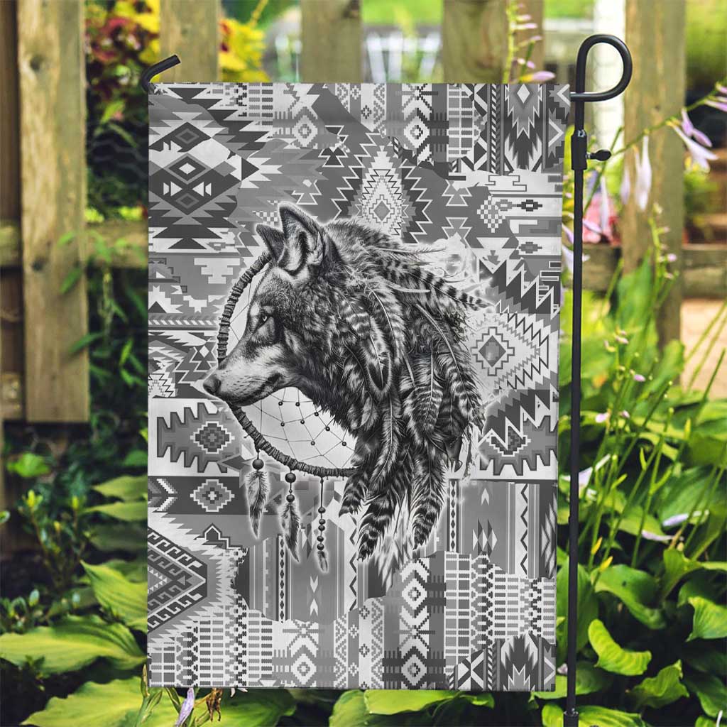 Indigenous Peoples Day Garden Flag Native American Wolf with Dreamcatcher - Wonder Print Shop