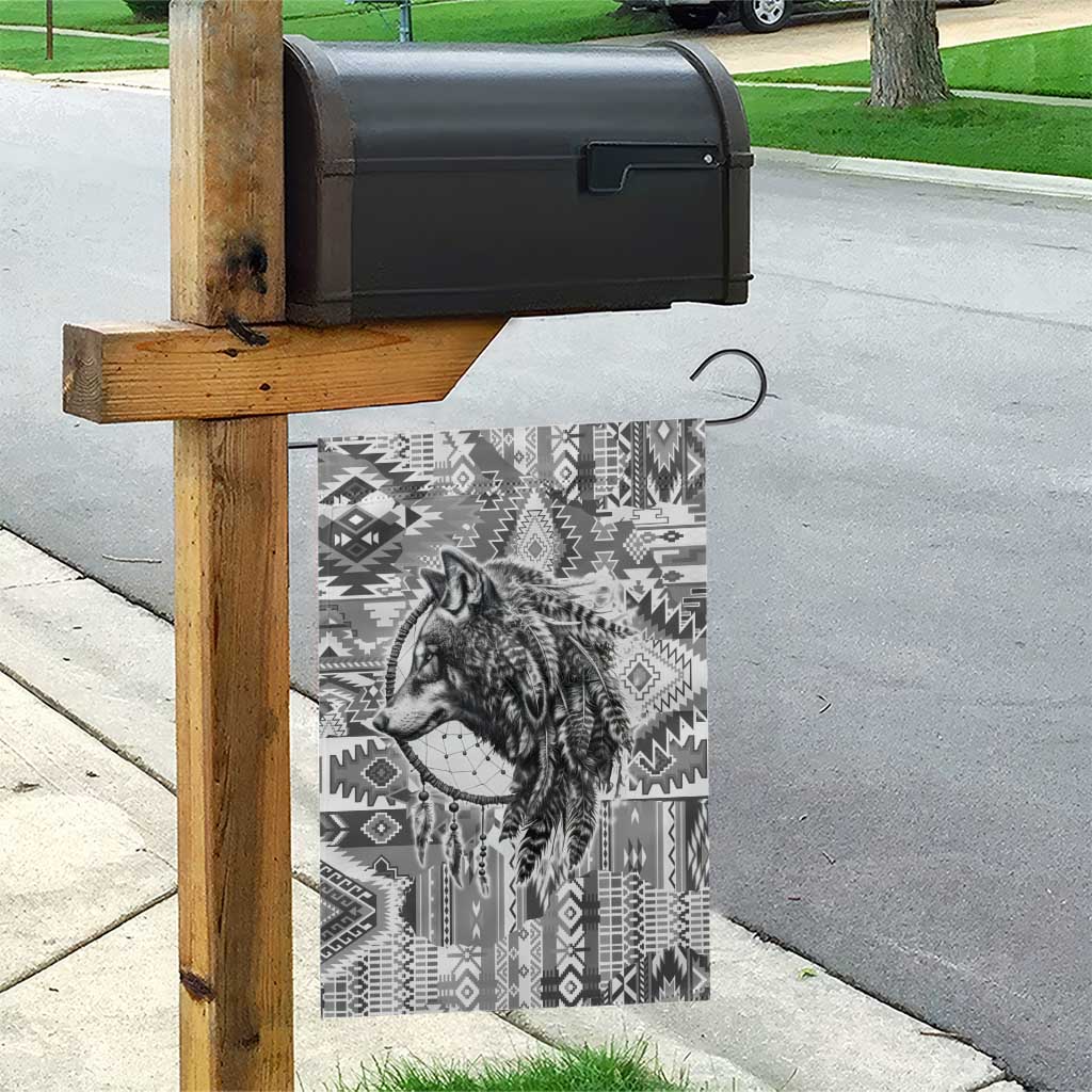 Indigenous Peoples Day Garden Flag Native American Wolf with Dreamcatcher - Wonder Print Shop