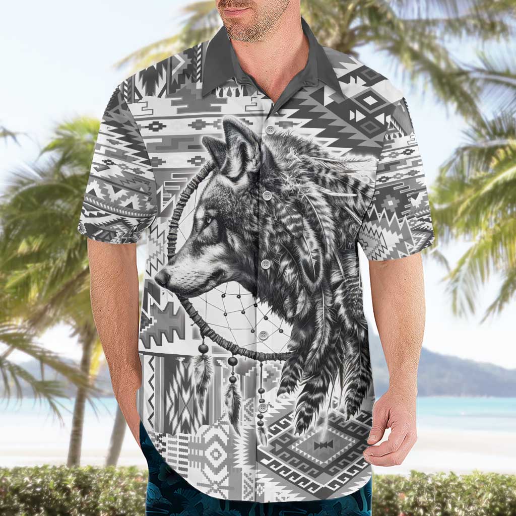 Indigenous Peoples Day Hawaiian Shirt Native American Wolf with Dreamcatcher - Wonder Print Shop
