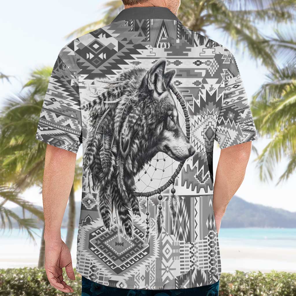 Indigenous Peoples Day Hawaiian Shirt Native American Wolf with Dreamcatcher - Wonder Print Shop