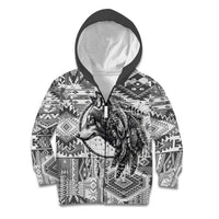 Indigenous Peoples Day Kid Hoodie Native American Wolf with Dreamcatcher - Wonder Print Shop