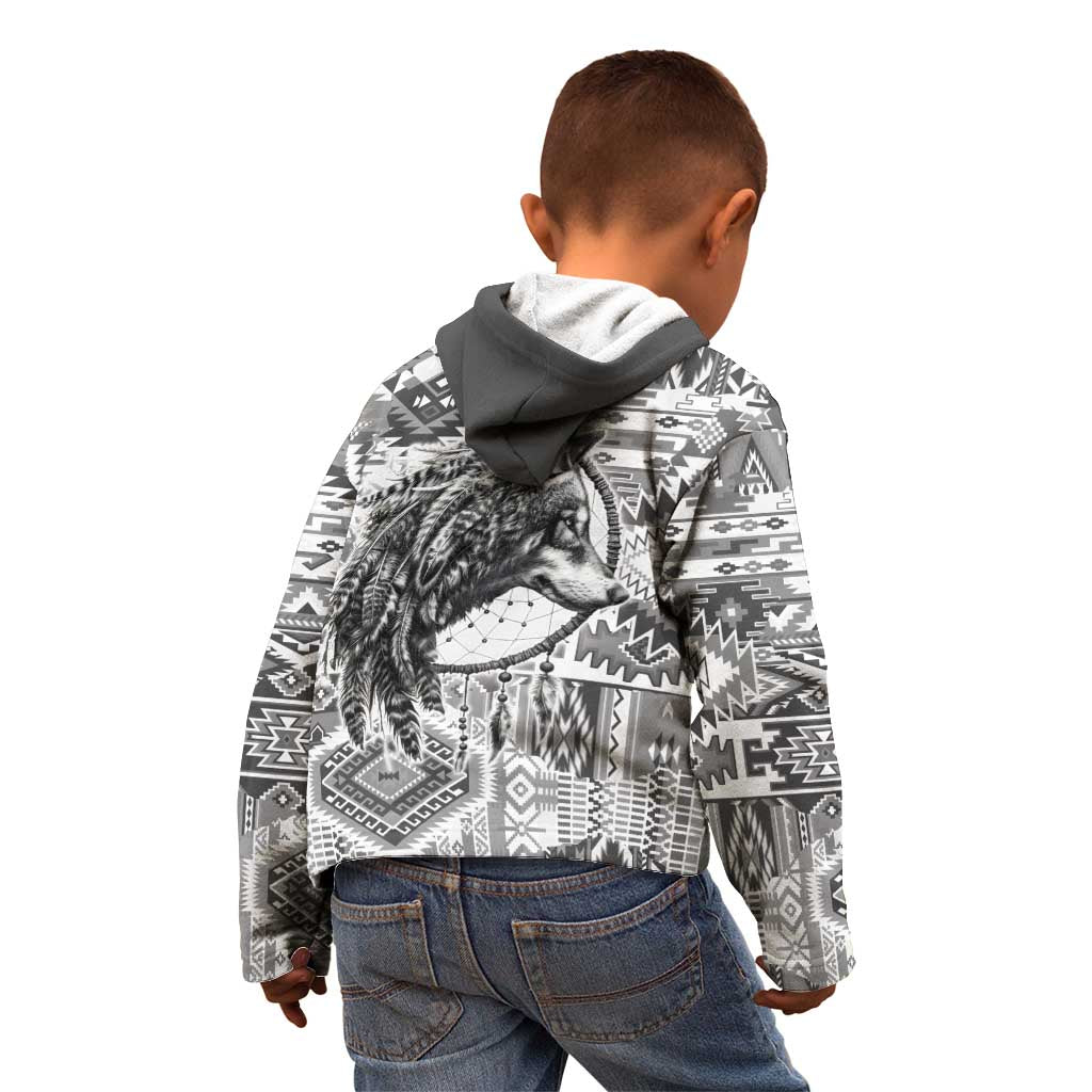 Indigenous Peoples Day Kid Hoodie Native American Wolf with Dreamcatcher - Wonder Print Shop