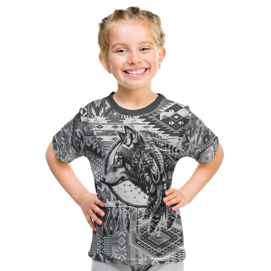 Indigenous Peoples Day Kid T Shirt Native American Wolf with Dreamcatcher - Wonder Print Shop