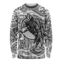 Indigenous Peoples Day Long Sleeve Shirt Native American Wolf with Dreamcatcher - Wonder Print Shop