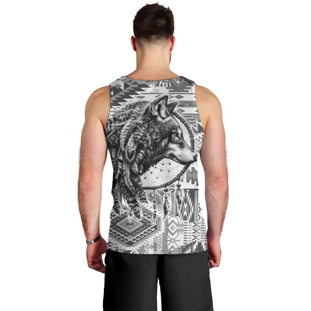 Indigenous Peoples Day Men Tank Top Native American Wolf with Dreamcatcher - Wonder Print Shop