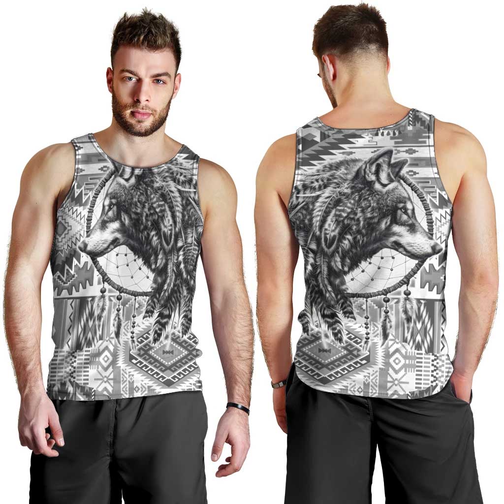 Indigenous Peoples Day Men Tank Top Native American Wolf with Dreamcatcher - Wonder Print Shop