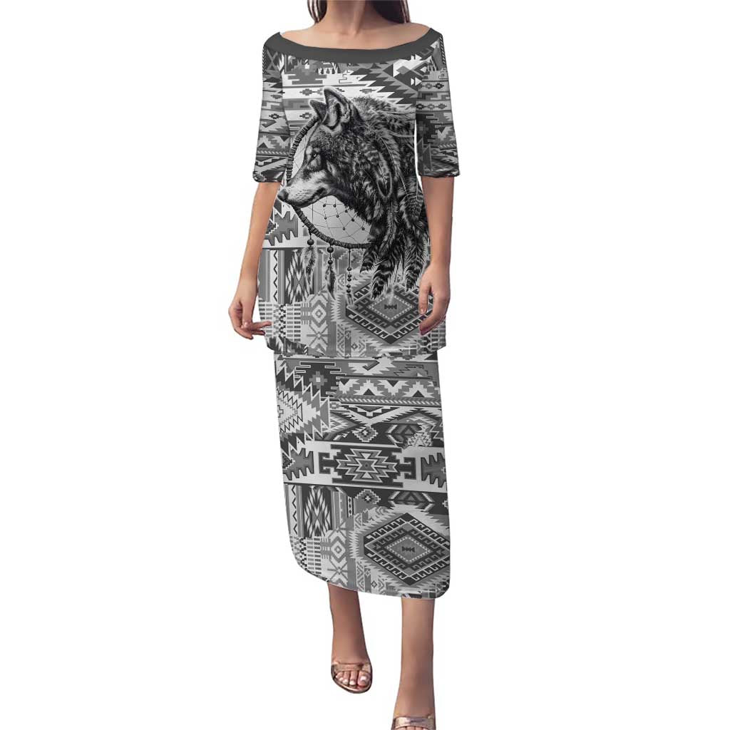 Indigenous Peoples Day Puletasi Native American Wolf with Dreamcatcher - Wonder Print Shop