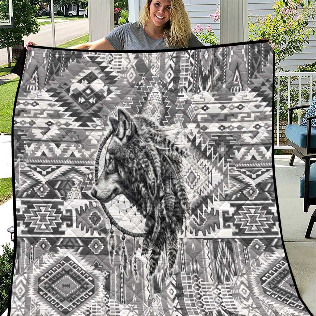 Indigenous Peoples Day Quilt Native American Wolf with Dreamcatcher - Wonder Print Shop