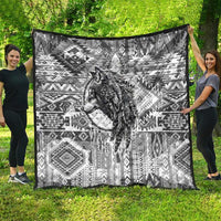 Indigenous Peoples Day Quilt Native American Wolf with Dreamcatcher - Wonder Print Shop