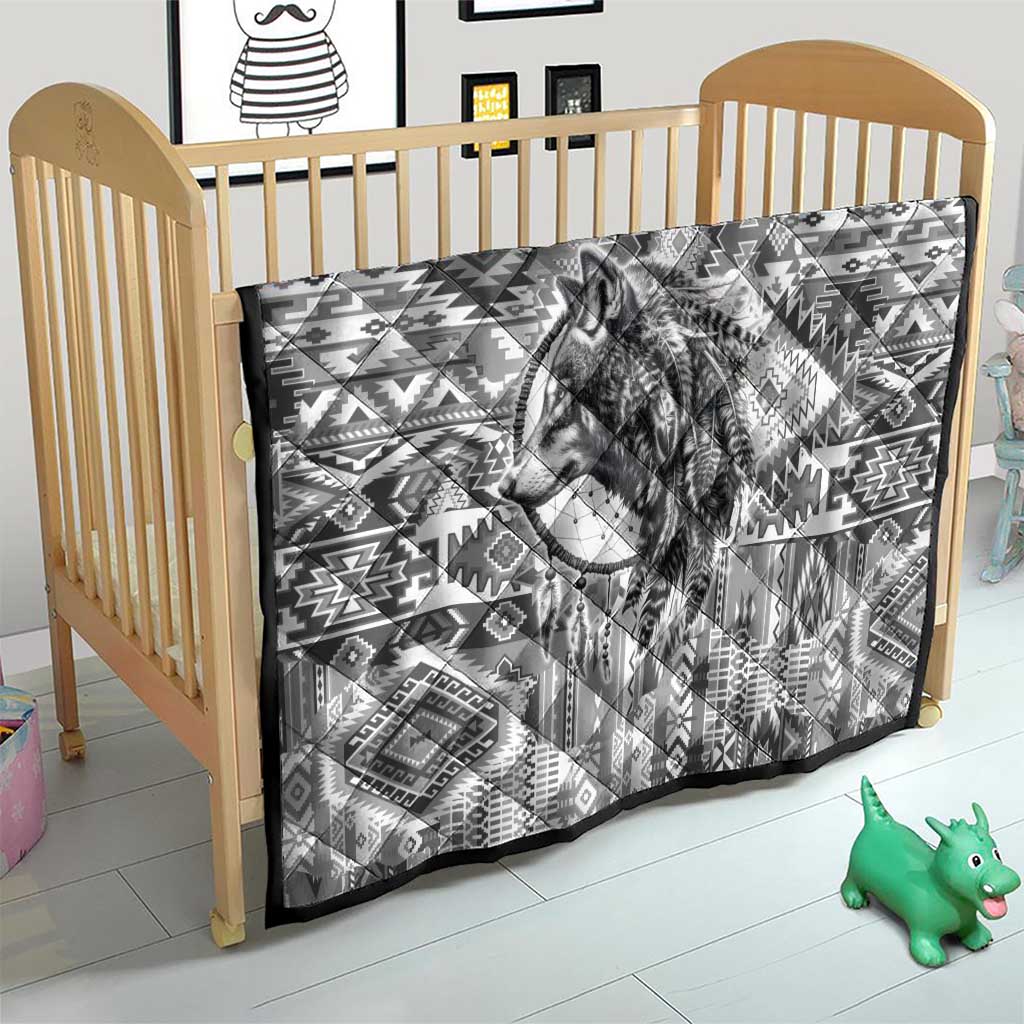 Indigenous Peoples Day Quilt Native American Wolf with Dreamcatcher - Wonder Print Shop
