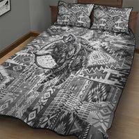 Indigenous Peoples Day Quilt Bed Set Native American Wolf with Dreamcatcher - Wonder Print Shop