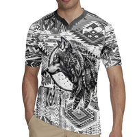 Indigenous Peoples Day Rugby Jersey Native American Wolf with Dreamcatcher - Wonder Print Shop