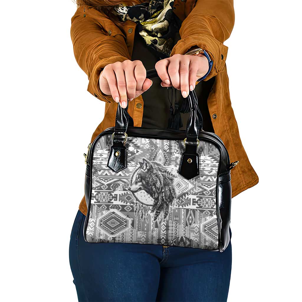 Indigenous Peoples Day Shoulder Handbag Native American Wolf with Dreamcatcher - Wonder Print Shop