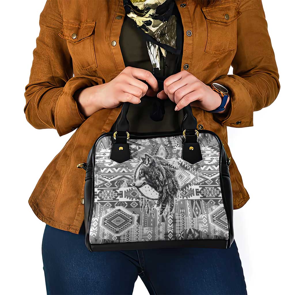 Indigenous Peoples Day Shoulder Handbag Native American Wolf with Dreamcatcher - Wonder Print Shop