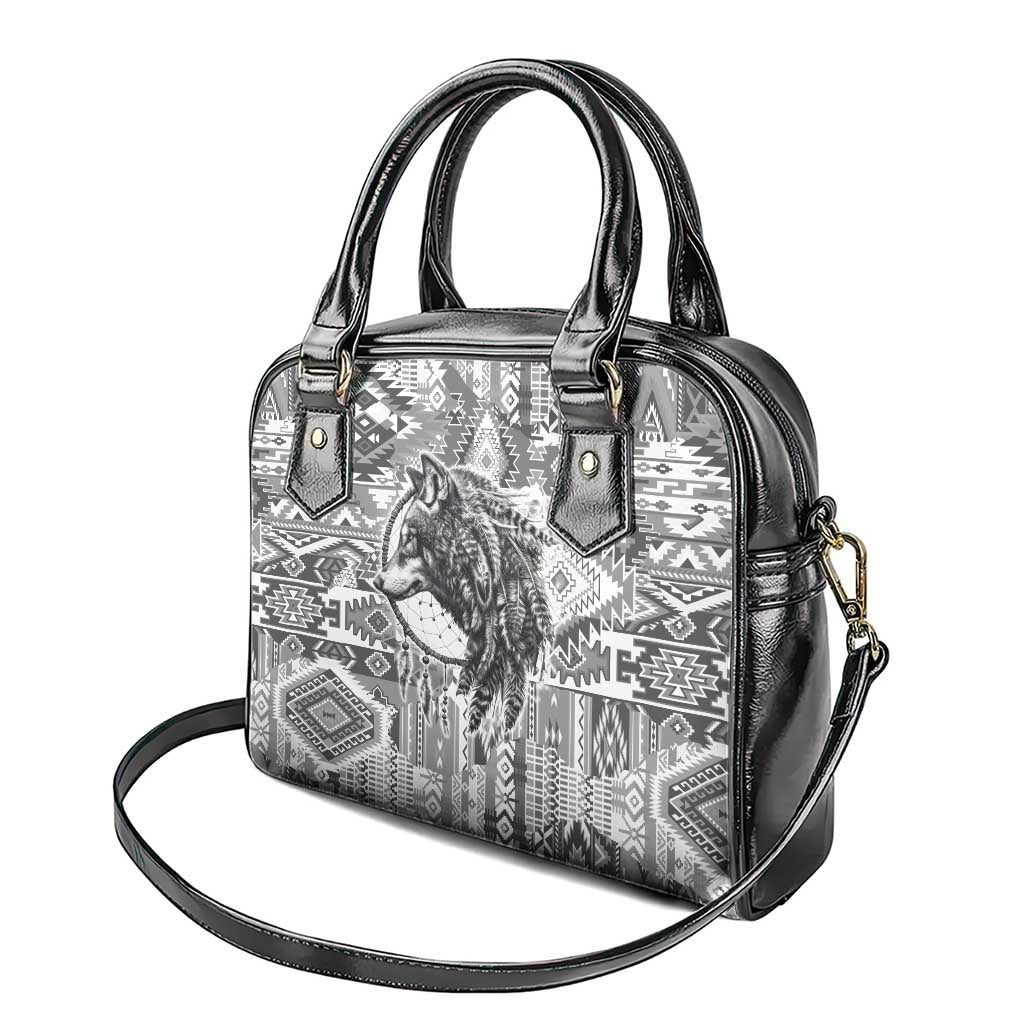 Indigenous Peoples Day Shoulder Handbag Native American Wolf with Dreamcatcher - Wonder Print Shop