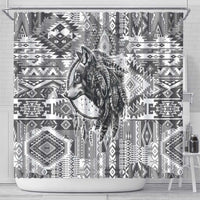 Indigenous Peoples Day Shower Curtain Native American Wolf with Dreamcatcher - Wonder Print Shop
