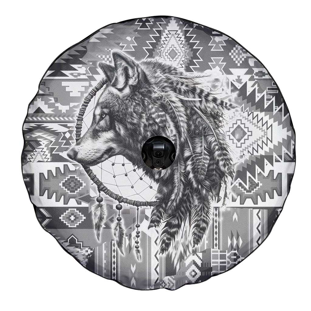 Indigenous Peoples Day Spare Tire Cover Native American Wolf with Dreamcatcher - Wonder Print Shop