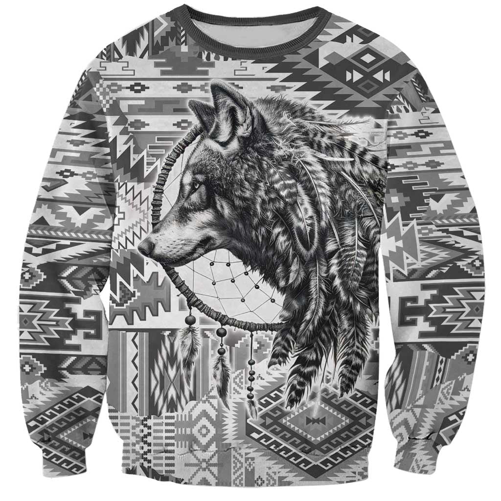 Indigenous Peoples Day Sweatshirt Native American Wolf with Dreamcatcher - Wonder Print Shop