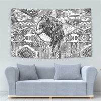 Indigenous Peoples Day Tapestry Native American Wolf with Dreamcatcher - Wonder Print Shop