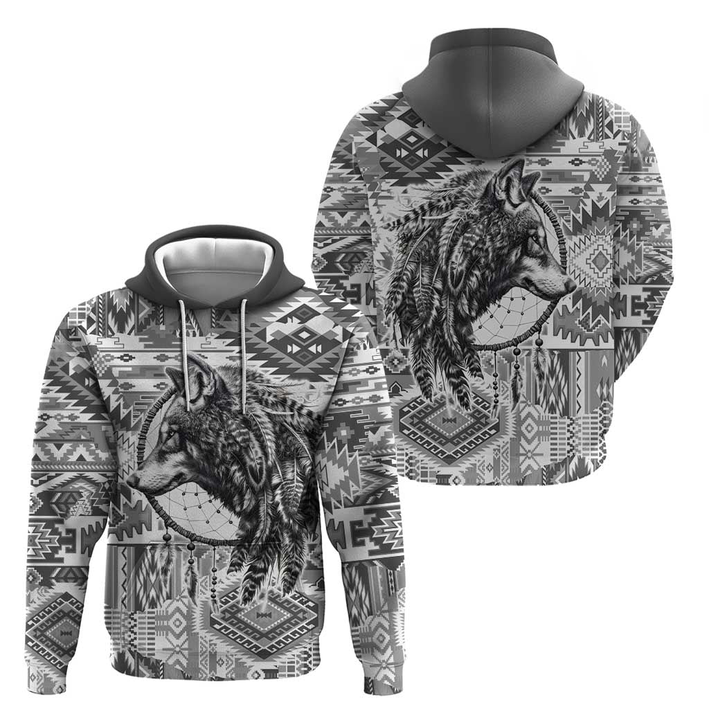 Indigenous Peoples Day Zip Hoodie Native American Wolf with Dreamcatcher - Wonder Print Shop