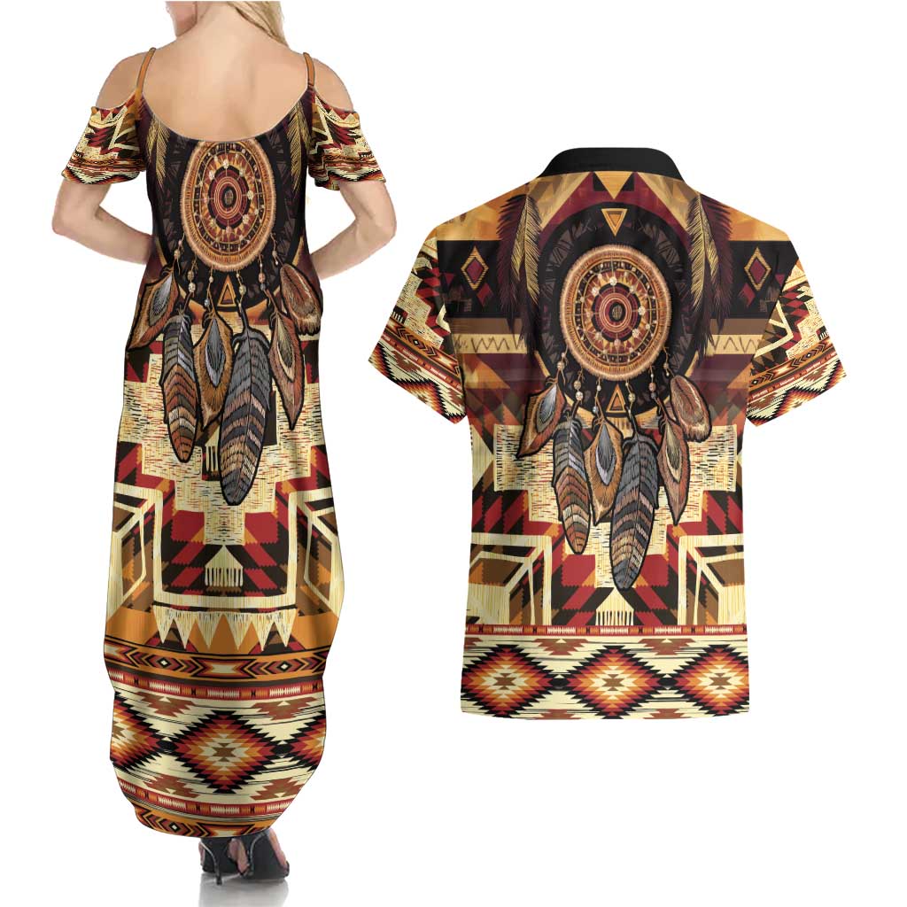 Make America Native Again Couples Matching Summer Maxi Dress and Hawaiian Shirt Indigenous Peoples Day - Wonder Print Shop