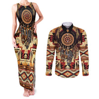 Make America Native Again Couples Matching Tank Maxi Dress and Long Sleeve Button Shirt Indigenous Peoples Day - Wonder Print Shop