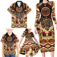 Make America Native Again Family Matching Long Sleeve Bodycon Dress and Hawaiian Shirt Indigenous Peoples Day - Wonder Print Shop