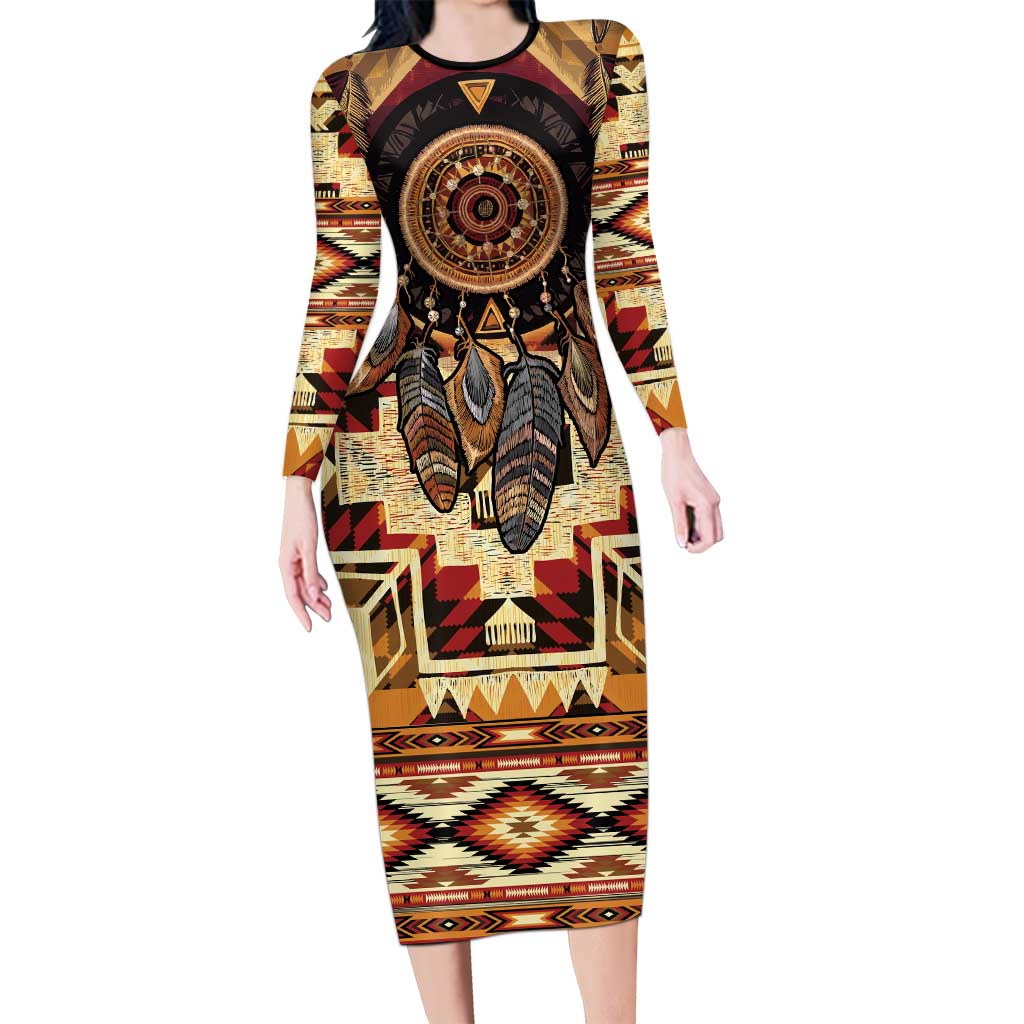 Make America Native Again Family Matching Long Sleeve Bodycon Dress and Hawaiian Shirt Indigenous Peoples Day - Wonder Print Shop