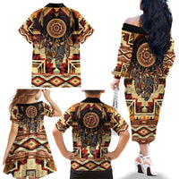 Make America Native Again Family Matching Off The Shoulder Long Sleeve Dress and Hawaiian Shirt Indigenous Peoples Day - Wonder Print Shop
