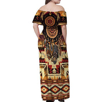Make America Native Again Family Matching Off Shoulder Maxi Dress and Hawaiian Shirt Indigenous Peoples Day - Wonder Print Shop