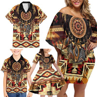 Make America Native Again Family Matching Off Shoulder Short Dress and Hawaiian Shirt Indigenous Peoples Day - Wonder Print Shop