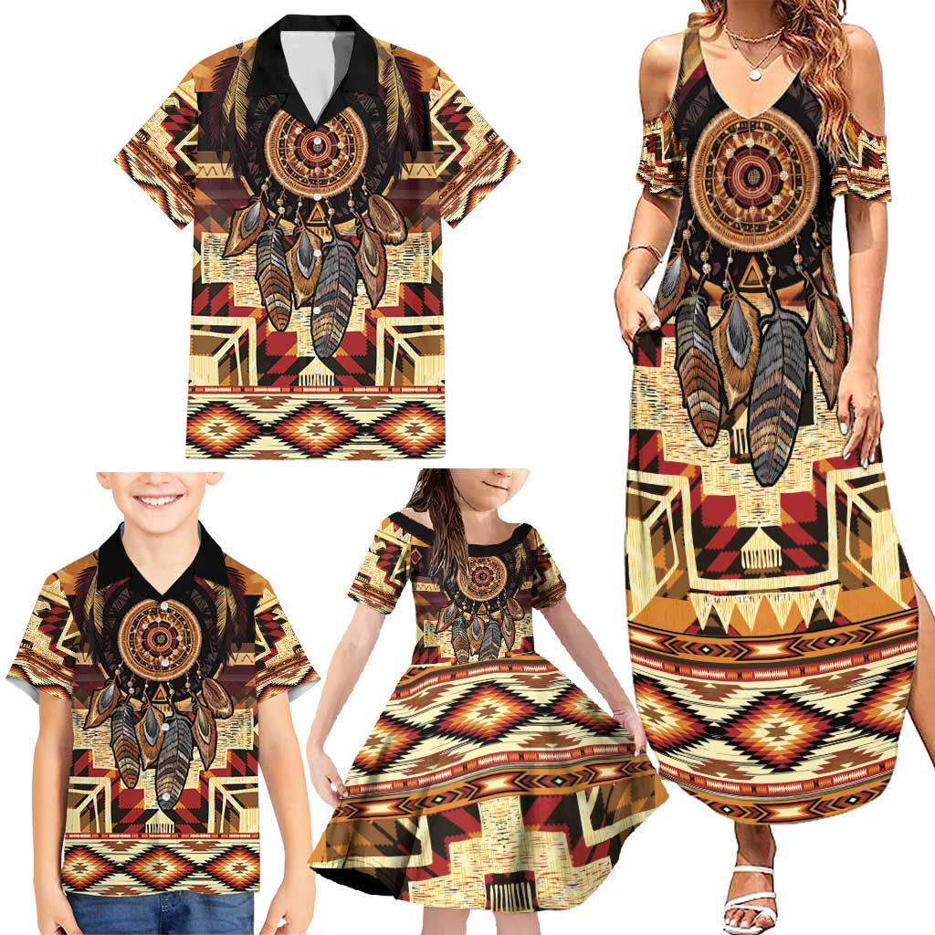 Make America Native Again Family Matching Summer Maxi Dress and Hawaiian Shirt Indigenous Peoples Day - Wonder Print Shop