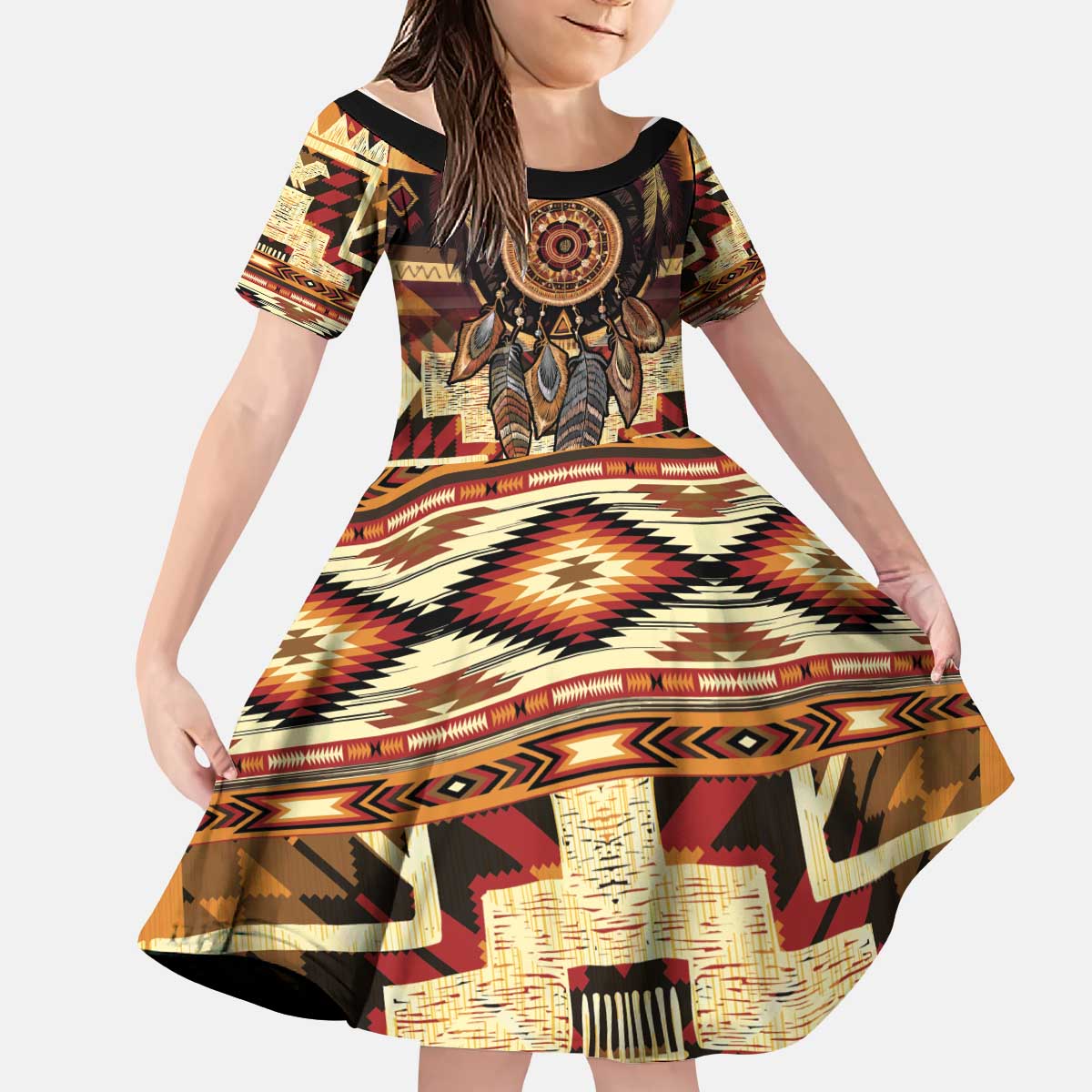 Make America Native Again Kid Short Sleeve Dress Indigenous Peoples Day - Wonder Print Shop