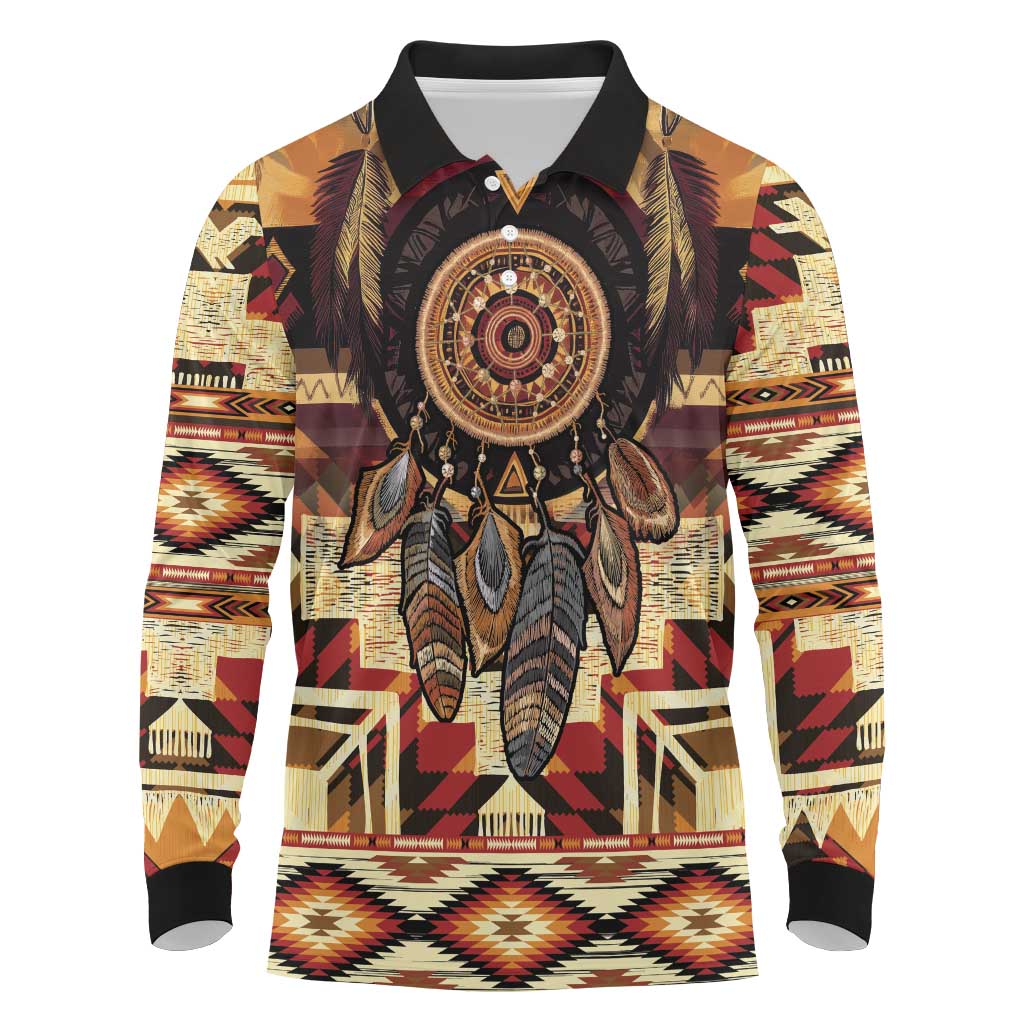 Make America Native Again Long Sleeve Polo Shirt Indigenous Peoples Day - Wonder Print Shop