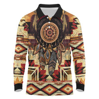 Make America Native Again Long Sleeve Polo Shirt Indigenous Peoples Day - Wonder Print Shop