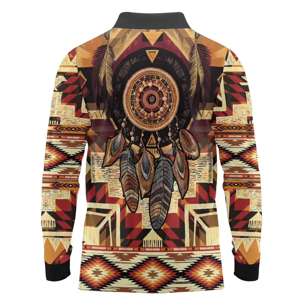 Make America Native Again Long Sleeve Polo Shirt Indigenous Peoples Day - Wonder Print Shop