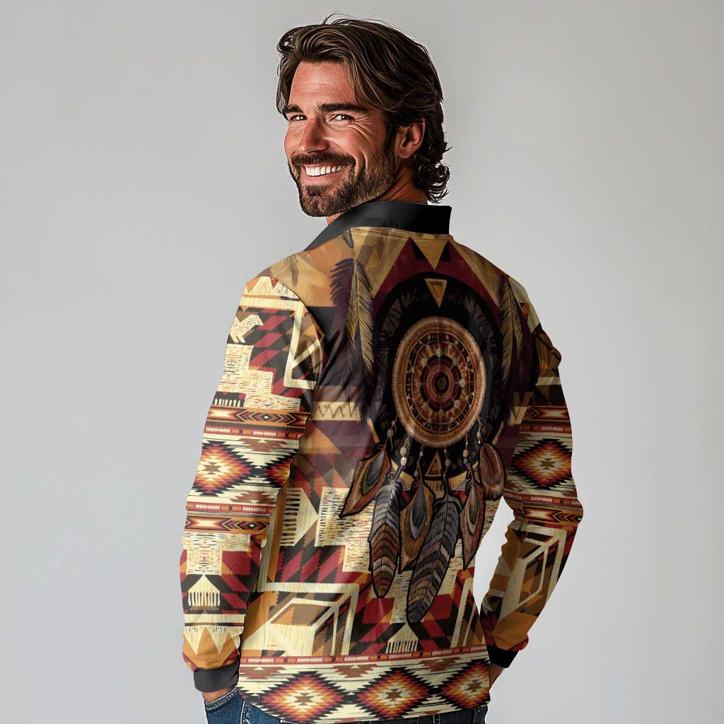 Make America Native Again Long Sleeve Polo Shirt Indigenous Peoples Day - Wonder Print Shop