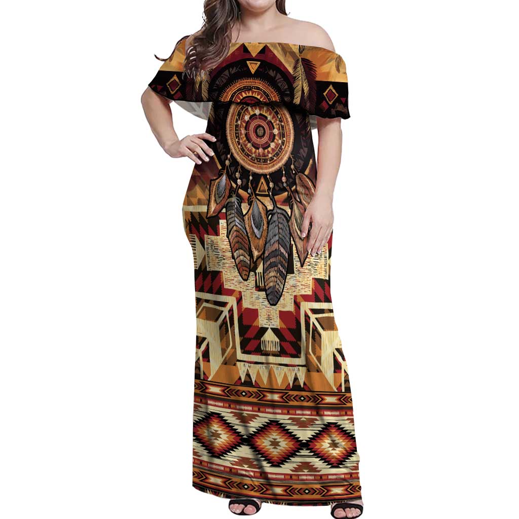 Make America Native Again Off Shoulder Maxi Dress Indigenous Peoples Day - Wonder Print Shop