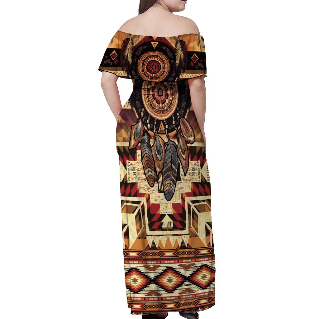 Make America Native Again Off Shoulder Maxi Dress Indigenous Peoples Day - Wonder Print Shop