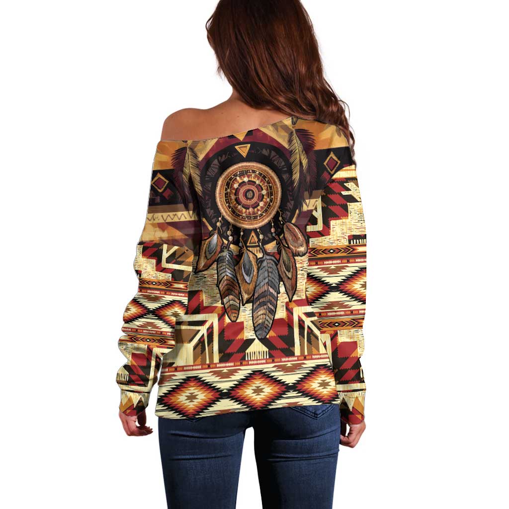 Make America Native Again Off Shoulder Sweater Indigenous Peoples Day - Wonder Print Shop