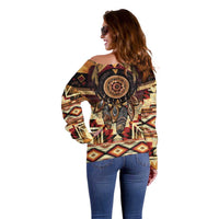 Make America Native Again Off Shoulder Sweater Indigenous Peoples Day - Wonder Print Shop